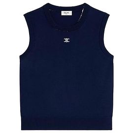 Céline Top Fine Wool Dark Blue Blue