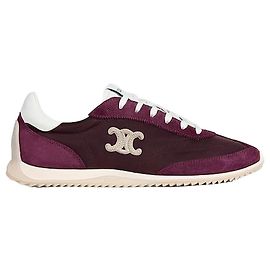 Céline Sapatilhas baixas Triomphe Racer em nylon, camurça, pele de vitelo e pele de vitelo Roxo