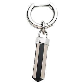 Céline Charm-Anhänger Ohrringe Onyx Messing Rhodium-Finish Schwarz Silber Schwarz