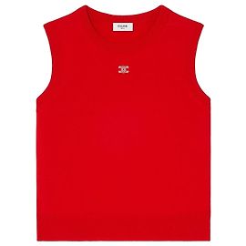 Céline Polo Pullover aus feiner Kaschmirseide Rot Rot