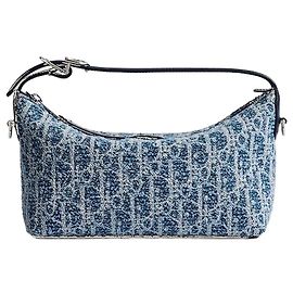Dior Bolsa Riviera Nomad Blue em tecido Oblique com efeito esponja Azul