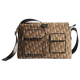 Dior Sac Pocket Jet Zipper Strap Medium Brown Oblique Jacquard Marron