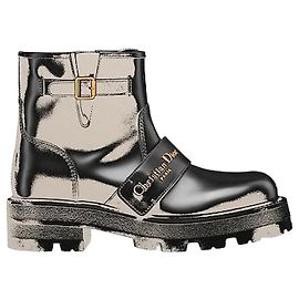 Dior Botas de cano curto em pele de vitelo preta Preto