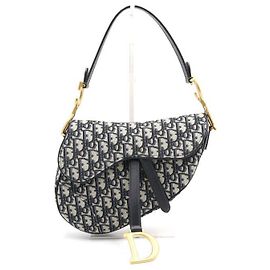 Dior Borsa Tote e Borsa a Tracolla Saddle in Canvas Oblique Blu