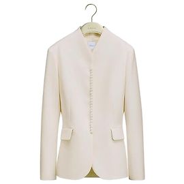 Dior Bar Jacke aus weißer Wolle und Seide Weiß