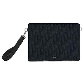 Dior Triangle Pouch Black Oblique Jacquard Black