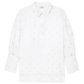 Céline Camisa de bordado inglês em algodão branco Branco