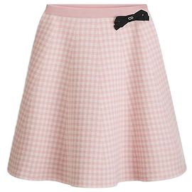 Dior Minifalda acampanada Riviera Rosa Blanco Vichy en punto de mezcla de algodón Blanco