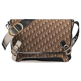 Dior Jet Flap Messenger Bag Medium Brown Oblique Jacquard Brown