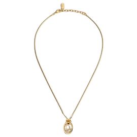 Dior Colar Oblique em metal com acabamento dourado Dourado