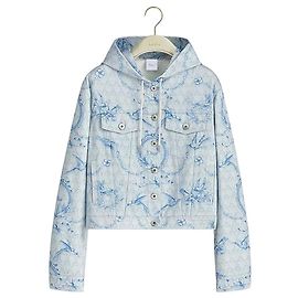 Dior Chaqueta con capucha de denim de algodón azul Azul