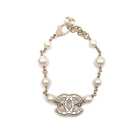 Chanel Perlenarmband weiß Weiß
