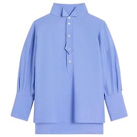 Céline Camicia in popeline di cotone blu Blu