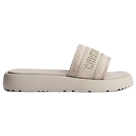 Dior Riviera Slide Rope Beige Oblique Print Technical Fabric Braun