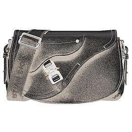 Dior Borsa Saddle Strap in vitello grana nera Nero
