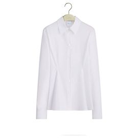 Dior Blusa Peplum de Popelín de Algodón Blanco Blanco