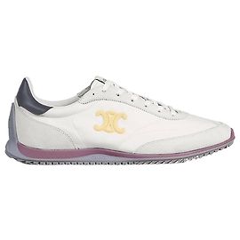 Céline Baskets Racer Nylon, Daim Veau Veau Optic White/Light Purple/Grey Marron