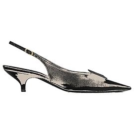 Céline Signature Label Slingback Lambskin Black Noir