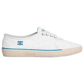 Céline Baskets Allen Canvas Suede Calfskin White Blanc