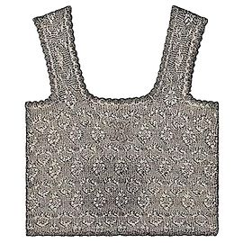 Céline Top in cotone pointelle nero Nero