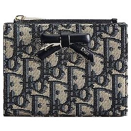 Dior Promenade Dahlia Wallet Blue Oblique Jacquard Blue