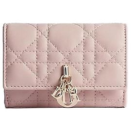 Dior Glycine Wallet Powder Pink Cannage Lambskin Pink