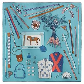 Hermès Cuidados com o lenço de seda para mulher Azul