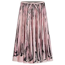 Dior Falda midi acampanada Riviera Rosa Popelín de algodón Motivo Tie-Dye negro Negro