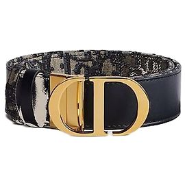 Dior Wendelgürtel Blue Smooth Calfskin Oblique Jacquard Blau