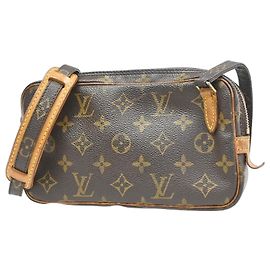 Louis Vuitton Pochette Marly Bandouliere Monogram Canvas medium Marrone
