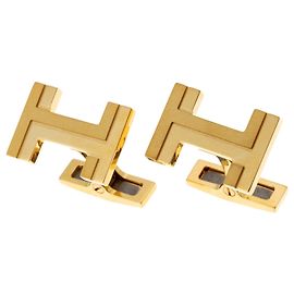 Hermès Abotoaduras Hermes banhadas a ouro Dourado