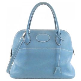 Hermès Hermes Bolide Handbag in Blue Jean Blue
