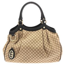 Gucci Beige Canvas Handbag Beige
