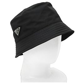Prada Re-Nylon Triangle Bucket Hat Black
