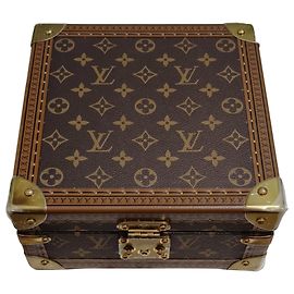 Louis Vuitton Monogram Square Jewelry Box Trunk Brown Monogram