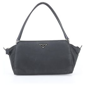 Bolso Tote Prada de nylon Tessuto con logotipo triangular de cuero Negro