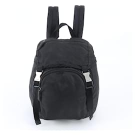 Prada Tessuto Nylon Triangle Logo Backpack Black