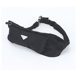 Prada Tessuto Nylon Triangle Logo Body Bag Black
