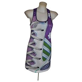 Adidas by Mary Katrantzou Kleid Weiß Blau Grün Lila