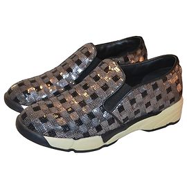 Baskets Pinko à paillettes Noir Argenté