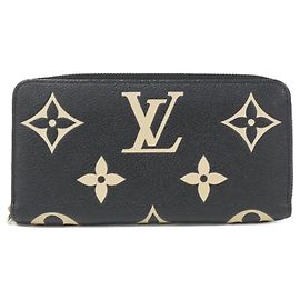 Louis Vuitton Bicolor Monogram Empreinte Zippy Wallet Black Multiple colors Beige
