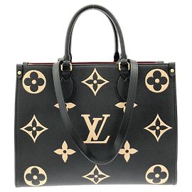 Bolsa Louis Vuitton Bicolor Monogram Empreinte OnTheGo MM Preto Multicor Bege