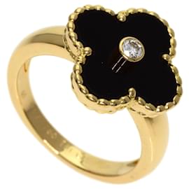Van Cleef & Arpels Vintage Alhambra Diamond Onyx Ring Other