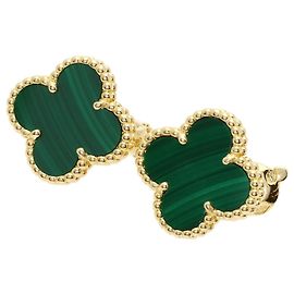 Boucles d'oreilles Van Cleef & Arpels Vintage Alhambra en malachite et or jaune 18K Autre