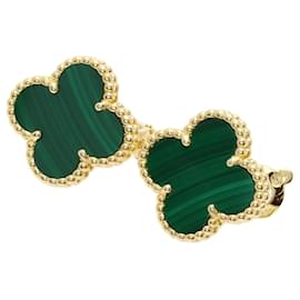 Van Cleef & Arpels Vintage Alhambra Ohrringe aus Malachit und 18K Gelbgold Andere