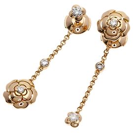 Pendientes transformables asimétricos Chanel Camellia de diamantes Otro