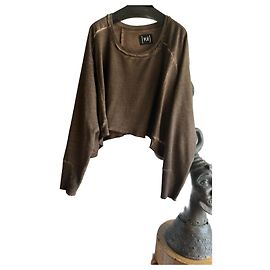 Munthe Plus Simonsen Sudadera corta PLU marrón efecto tie-dye Castaño Marrón oscuro