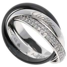 Cartier Trinity White Gold Diamond Band Ring Other