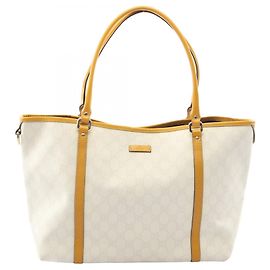Gucci GG Supreme Tote Bag Weiß Gelb