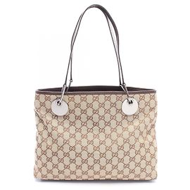 Saco Tote Gucci GG Canvas Marrom Bege